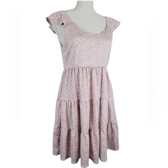 Monteau Los Angeles Scalloped Floral Dress | Pink & White | Size M | NWT - Picture 11 of 11